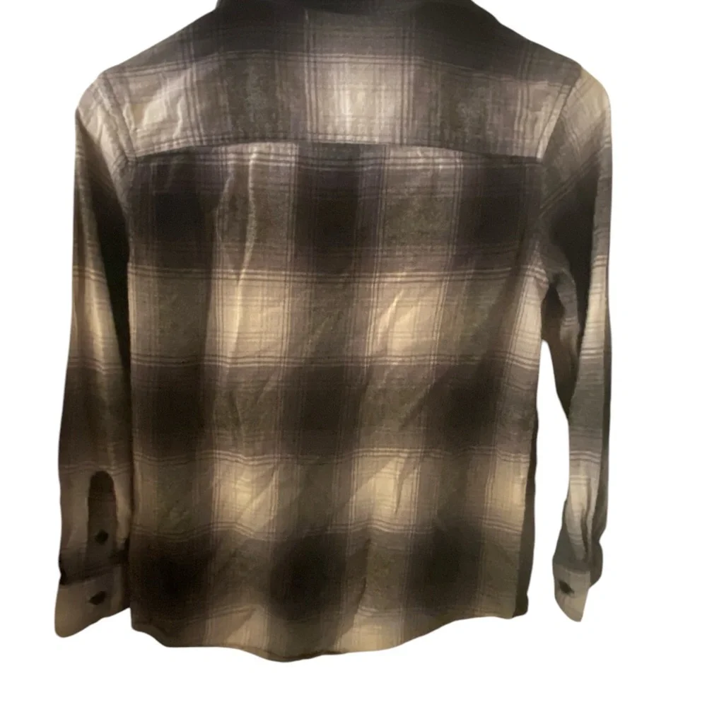 Wonder Nation Plaid Shirt in Black and Gray